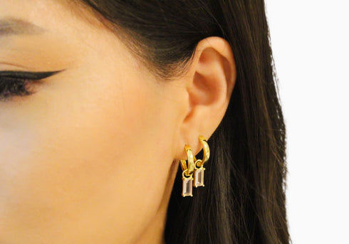 Ameya अमेय | Rosenquarz | Hoop | 18K Vermeil Vergoldung